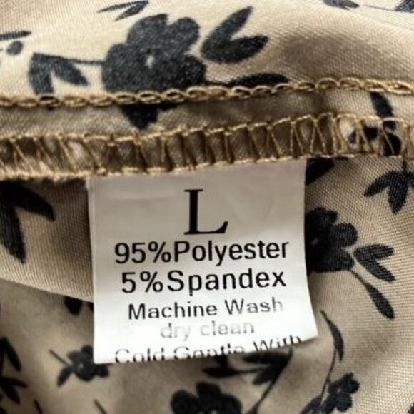 Tan and Black Floral Tank Top - Picture 4 of 4